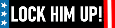 6 Stickers Trump Lock Him Up Large 3x9, (2) Medium 2x6, (3) Small 1x3 Criminal