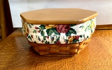 LONGABERGER 1998 CLASSIC STAIN 10 In GENERATIONS  BASKET Combo w/Lid
