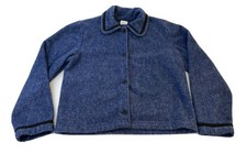 Summit Dog Womens Short Blue Fleece Button Up Jacket Size Small Made In USA GUC