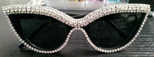 NEW Black "cat eye" sunglasses with bling rhinestones