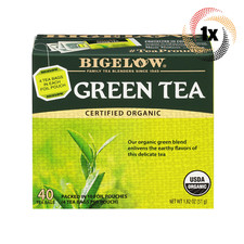1x Box Bigelow Certified Organic Green Tea 40 Tea Bags Per Box 1.82oz