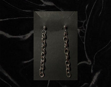 Silver Chain Earrings - Alternative, Gothic, Punk, Emo, Biker - Jewelry
