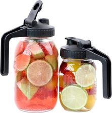Mason Jar Pitcher Lid With Pour Spout & Handle Regular Mouth Mason Jar Lids With