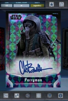 Star Wars Card Trader Digital Legendary Signature Series Black Ferryman 40cc