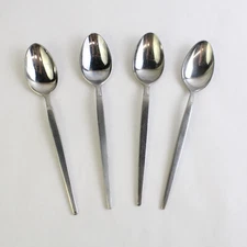 Set of 4 Stanley Roberts Astro Stainless Steel Oval Teaspoons 7" Flatware