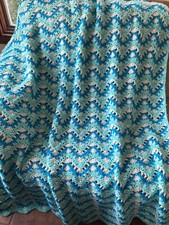 NEW handmade afghan crocheted blanket throw approx 62 x47