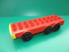 Lego Duplo Auto LKW Fahrgestell Unterbau Chassis rot gelb 6 Räder (160923G)