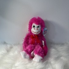 Pink Monkey Plush Fuzzy Friends 12" Stuffed Hangin Toy Super Soft NWT