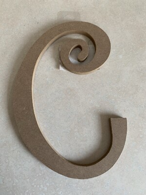 Wooden Scripted Letter  C  For Craft Projects, Brand New, Smoke Free Home