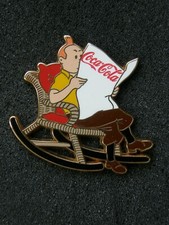 pin's TINTIN rocking chair , variante 2 - dim : 50x50 mm , hergé , bd