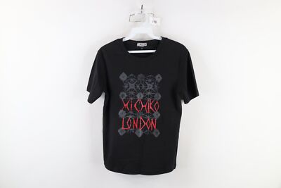 Vtg 90s Michiko Koshino Womens Small Faded Spell Out Japan Streetwear T-Shirt