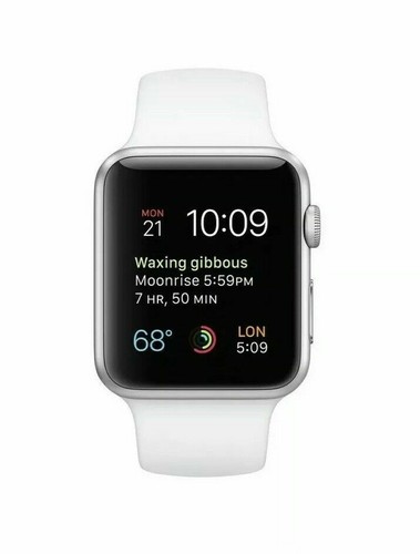 Apple Watch Series 1,42mm Silver Aluminum Case with White Sport Band | eBay
