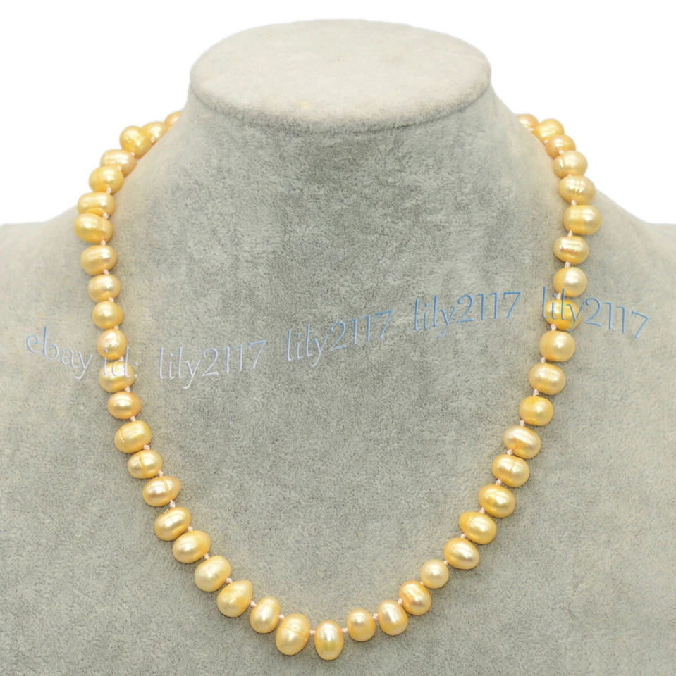 Многоцветные ожерелья с боковыми отверстиями 8-10 мм из пресноводного барочного жемчуга с бисером 16-56 дюймов - Изображение 2 из 4