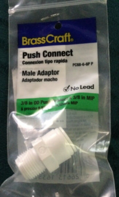 New BrassCraft PC68-6-6P P 3/8'' OD Push Connect x 3/8'' MIP Male Adaptor Sealed