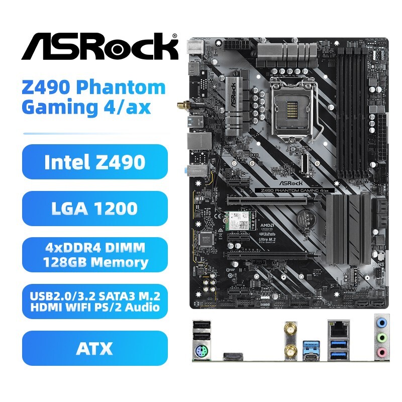 Intel Z490 Asrock Z490 Phantom Gaming Lga1200 ASRock Z490 Phantom