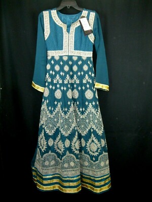 NWT CBazaar Indian Handcrafted Artisan Floral Dress Small Green Gold Brocade | eBay NWT CBazaar Indian Handcrafted Artisan Floral Dress Small Green Gold Brocade | eBay