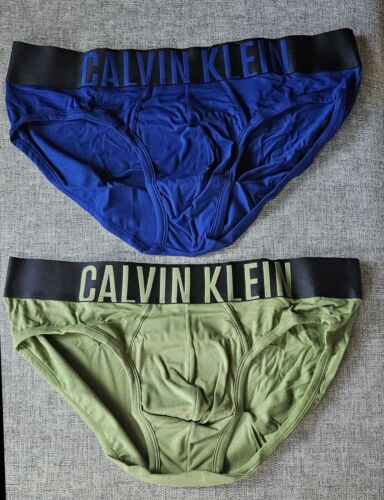 1 Pack of 2 CALVIN KLEIN MENS Intense Power Hip Brief Cotton Size XL Blue - Foto 1 di 9