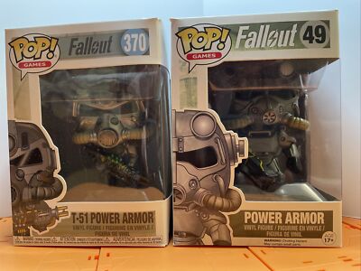 Funko Pop! Fallout T-51 Power Armor #370 & Power Armor #49 & Lone Wanderer #47