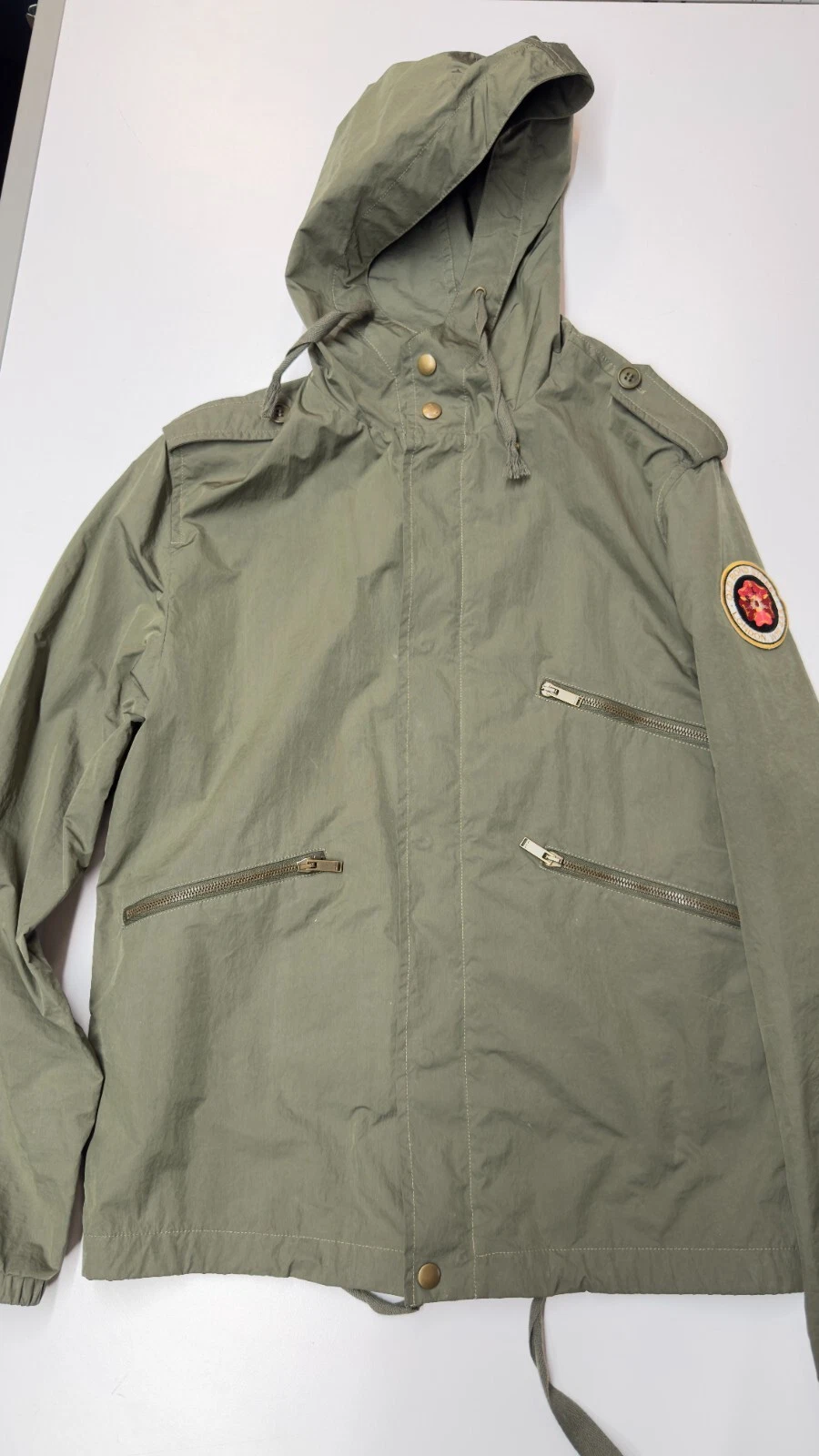 SAINT LAURENT (YSL) Giacca militare con cappuccio Saint Laurent Rose applicata 54EU 44US $1790 00 nuova con etichette