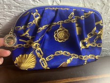Estee Lauder Make-up/Cosmetic Bag Royal Blue w/ Gold Color Chain Design NEW