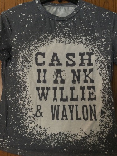 Cash, Hank, Willie & Waylon - White & Gray Shirt - Ladies - No Tag