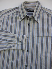 Mens 15 3/4 40 Dolce & Gabbana button shirt cotton striped Italy