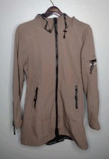 Ilse Jacobsen Women's Raincoat 38 Brown Jacket Coat Fleece Lining Hood O