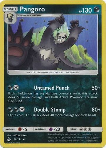 Pokemon Forbidden Light Pangoro Rare Reverse Holo 78/131