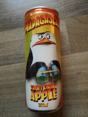 1 Dose Dreamworks Madagascar Can 250ml Full cartoon tv Comic Pinguin Skipper