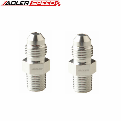 US SHIP 2PCS Straight Aluminum AN-10 Male To 1/2'' NPT Fitting Adapter Silver
