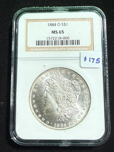 1884 O MORGAN SILVER DOLLAR NGC MS 65