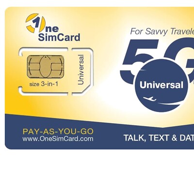 Global 3-in-1 SIM Card for Unlocked GSM Phones: Coverage in 200+ Countries^
