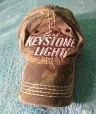 Keystone Light Camo Adjustable Strapback Baseball Cap Hat One Size Fits Most
