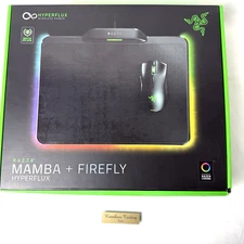 Razer Mamba + Firefly HyperFlux Wireless Mouse and Mouse Mat Combo - Black New