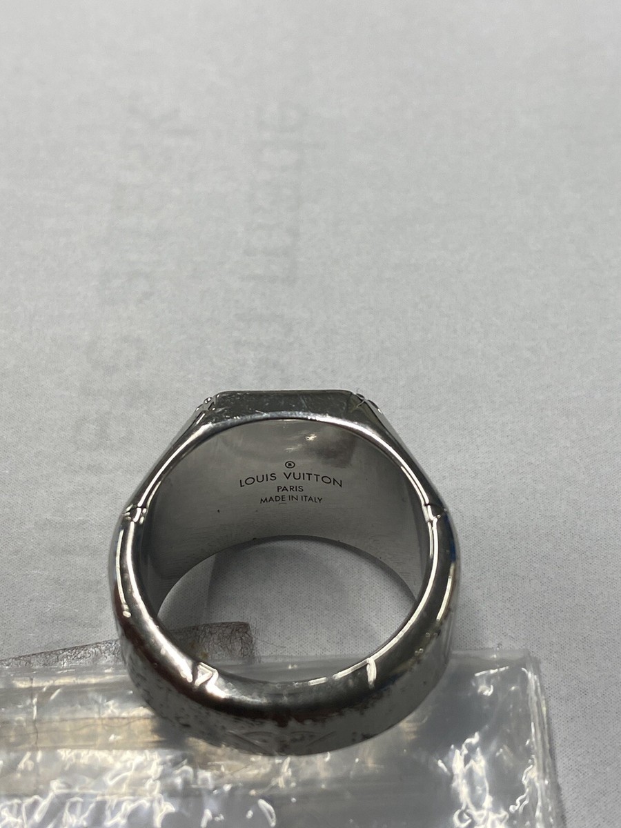 Louis Vuitton M62488 Signet Ring Silver-Tone Metal, Size 9.5 | eBay