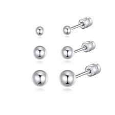 Screw on Earring Backs for Women,Hypoallergenic Surgical Steel Stud Earrings Bal
