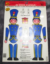 Vtg 1991 Sun Hill ACTION CLINGS Movable 14" Xmas Window Toy Soldiers Posable