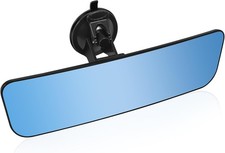 12'' Large Anti Glare Rear View Mirror with Suction Cup, Stick on Universal