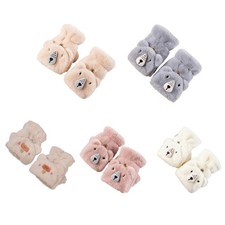 Cartoon Raccoon Shape Mitten Winter Warm Half Finger Convertible Glove Keep Warm