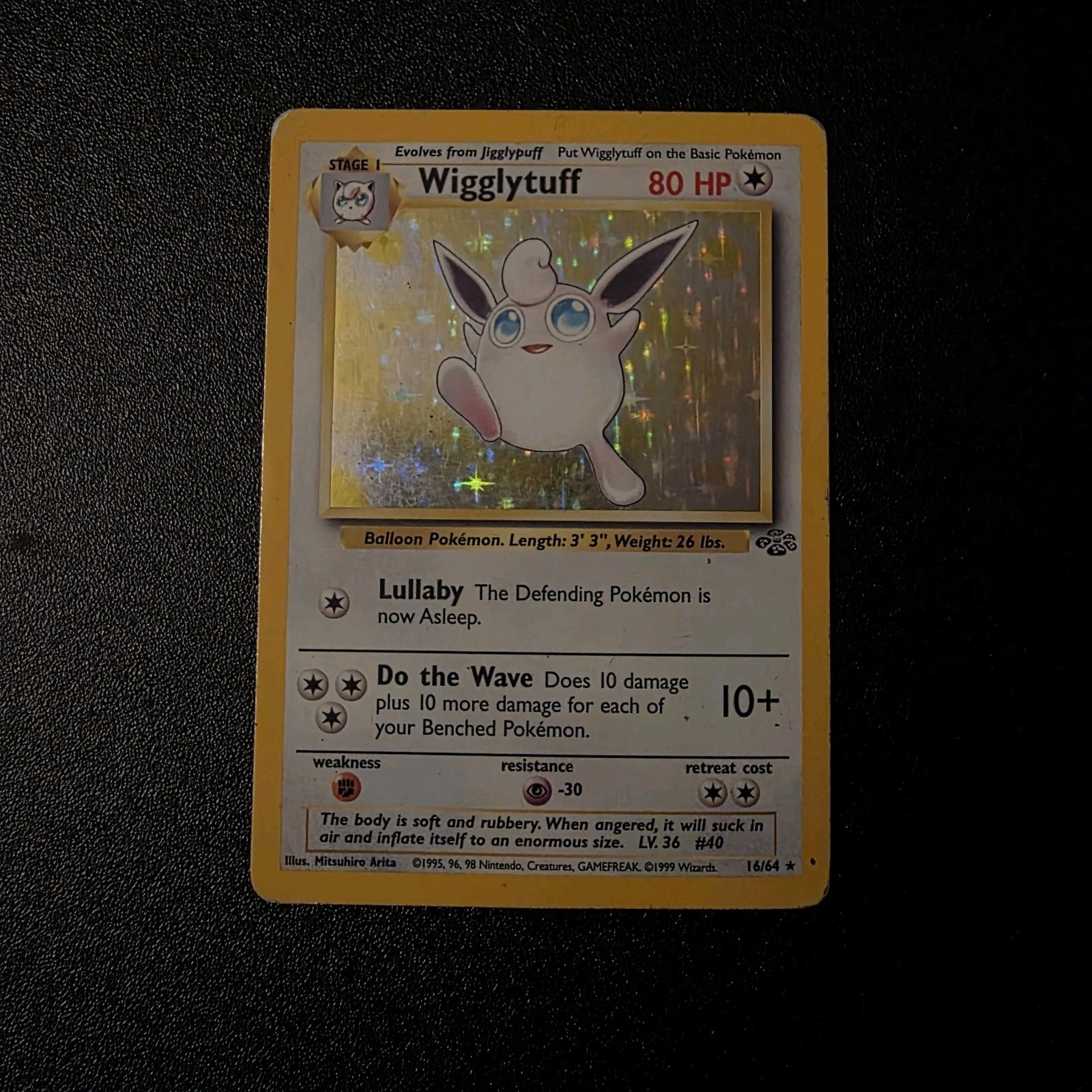 Pokémon TCG Wigglytuff 16/64 Holo Unlimited Rare Card Jungle Base Set 1999