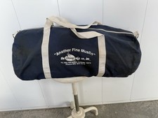 Vintage the Denny Mfg Co Blue Duffle Bag White Strap Made In USA
