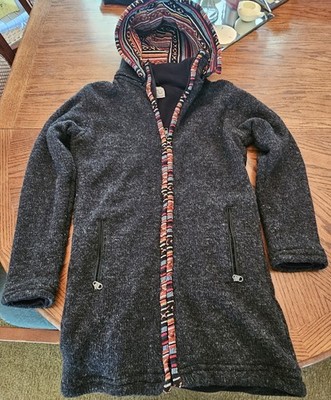 The Better Sweater Women's Small Wool Hooded Jacket Fleece Lined Boho Kulluvi