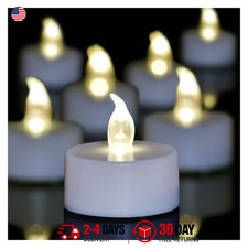 LED Flameless Tea Lights Battery Operated Pack 12 Warm White Long Lasting for