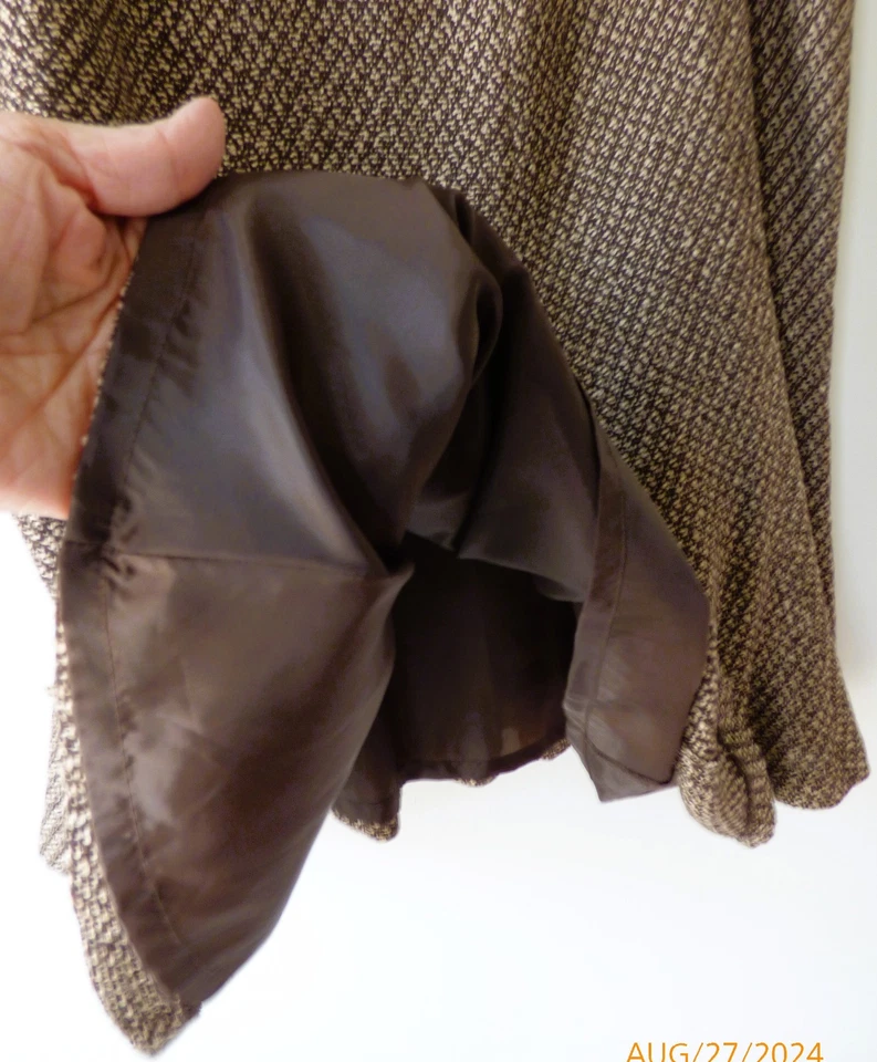 Falda Lane Bryant 18 Marrón/Beige Mezcla Lana Boucle/Tweed Acampanada/Trompeta NUEVA SIN ETIQUETAS Foto 3 de 4