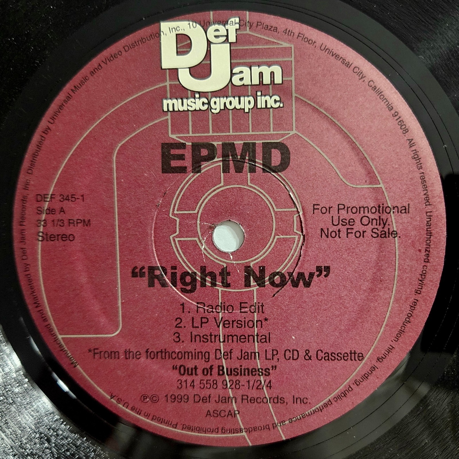 1999 - EPMD - RIGHT NOW / SYMPHONY - DEF JAM RECORDS ORIGINAL PROMO - M.O.P.