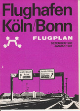 Flugplan Köln Bonn Airport 1980-81 Timetable Cologne