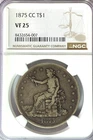 1875 CC $1 United States Trade Dollar Carson City VF25 NGC Rare
