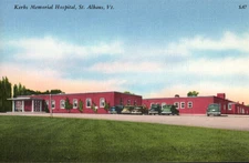 Postcard c1950 St. Albans Vermont Kerbs Memorial Hospital Northwestern Medical