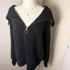 Varley Vine Half Zip Medium Black Pullover Sweater Women