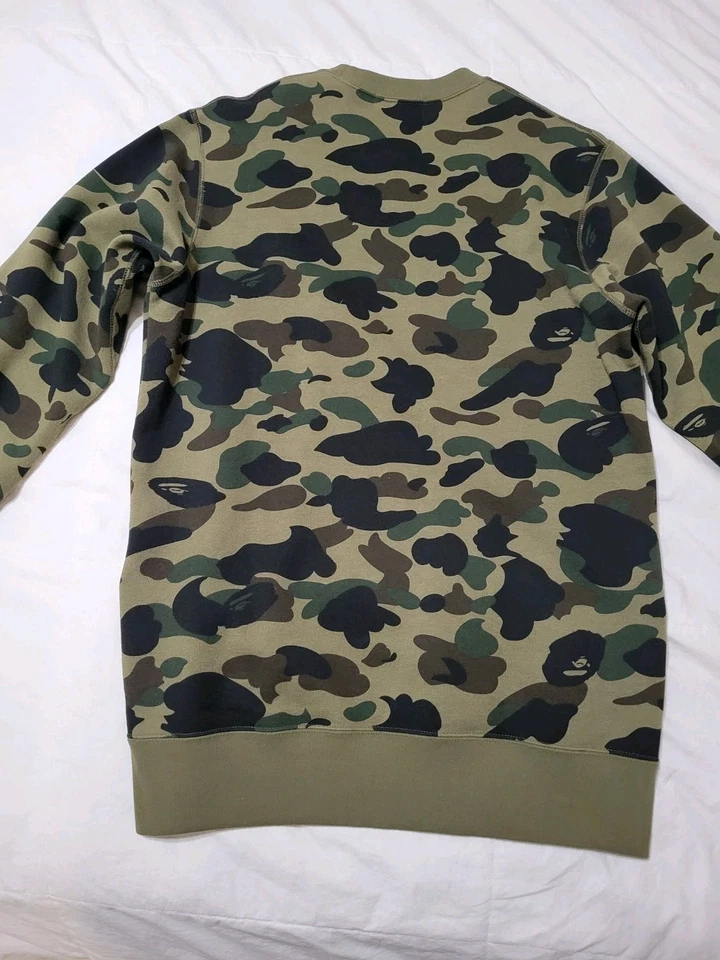 Suéter BAPE Para Hombre Grande - Un Mono de Baño Cuello Redondo - Verde Camuflaje L  Foto 3 de 4